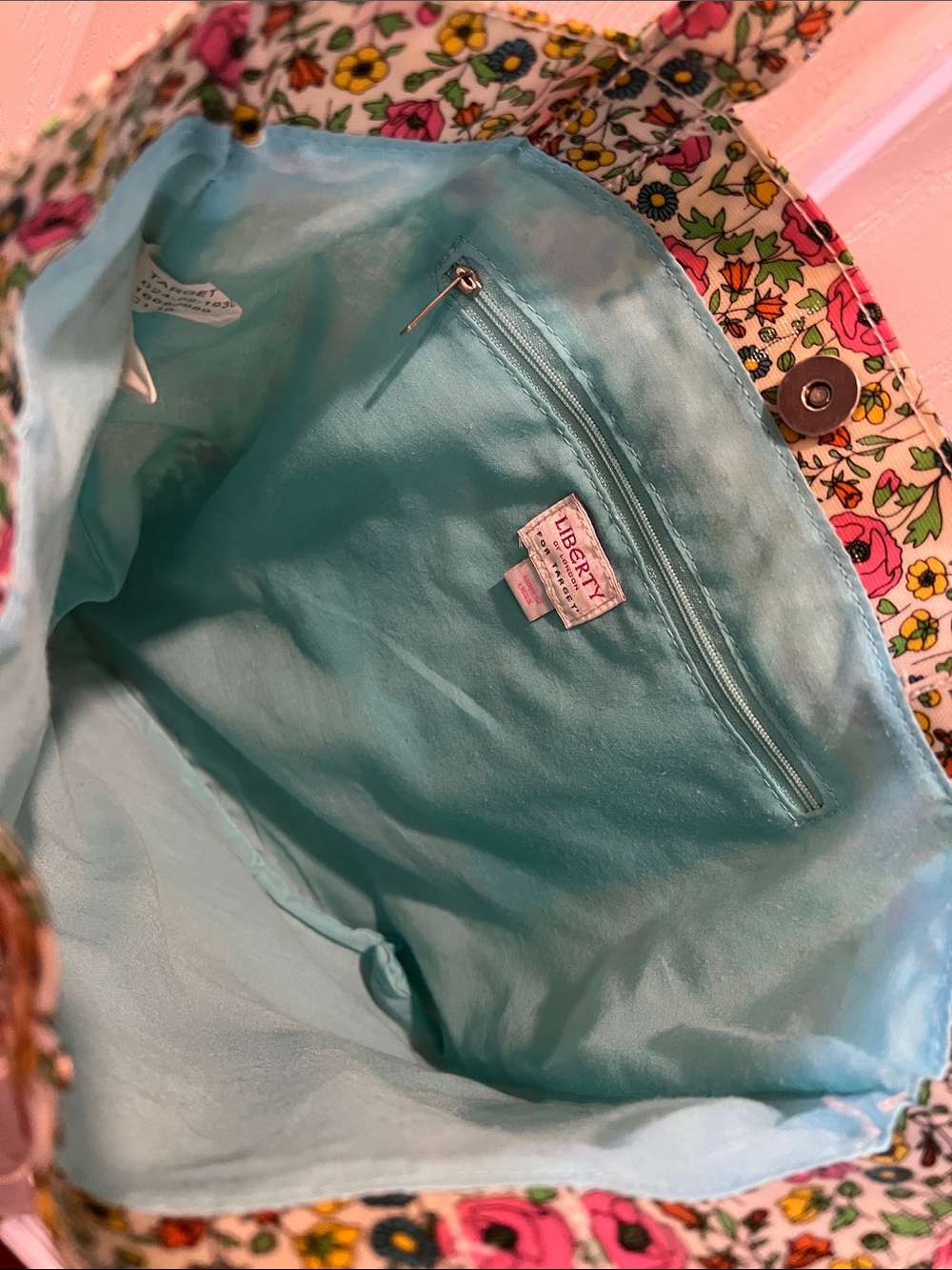 Liberty of London for Target Pink Floral Oilcloth Tote Bag - Picture 5 of 11
